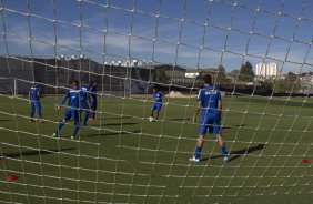 Durante o treino esta manh no CT Joaquim Grava, Parque Ecolgico do Tiete, zona leste de So Paulo, contra o So Bernardo. O prximo jogo da equipe ser dia 17/07, contra o Internacional/RS, na Arena Corinthians, vlido pela 10 rodada do Campeonato Brasileiro de 2014