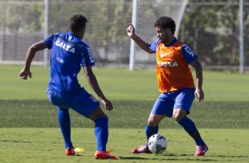 Durante o treino esta manh no CT Joaquim Grava, Parque Ecolgico do Tiete, zona leste de So Paulo, contra o So Bernardo. O prximo jogo da equipe ser dia 17/07, contra o Internacional/RS, na Arena Corinthians, vlido pela 10 rodada do Campeonato Brasileiro de 2014