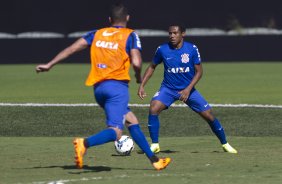 Durante o treino esta manh no CT Joaquim Grava, Parque Ecolgico do Tiete, zona leste de So Paulo, contra o So Bernardo. O prximo jogo da equipe ser dia 17/07, contra o Internacional/RS, na Arena Corinthians, vlido pela 10 rodada do Campeonato Brasileiro de 2014