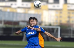 Durante o treino esta manh no CT Joaquim Grava, Parque Ecolgico do Tiete, zona leste de So Paulo, contra o So Bernardo. O prximo jogo da equipe ser dia 17/07, contra o Internacional/RS, na Arena Corinthians, vlido pela 10 rodada do Campeonato Brasileiro de 2014