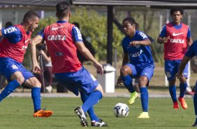 Durante o treino desta manh no CT Joaquim Grava, Parque Ecolgico do Tiete, zona leste de So Paulo, contra o So Bernardo. O prximo jogo da equipe ser dia 17/07, contra o Internacional/RS, na Arena Corinthians, vlido pela 10 rodada do Campeonato Brasileiro de 2014
