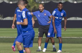 Durante o treino desta manh no CT Joaquim Grava, Parque Ecolgico do Tiete, zona leste de So Paulo, contra o So Bernardo. O prximo jogo da equipe ser dia 17/07, contra o Internacional/RS, na Arena Corinthians, vlido pela 10 rodada do Campeonato Brasileiro de 2014