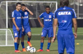 Durante o treino desta manh no CT Joaquim Grava, Parque Ecolgico do Tiete, zona leste de So Paulo, contra o So Bernardo. O prximo jogo da equipe ser dia 17/07, contra o Internacional/RS, na Arena Corinthians, vlido pela 10 rodada do Campeonato Brasileiro de 2014