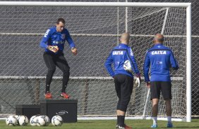 Durante o treino desta manh no CT Joaquim Grava, Parque Ecolgico do Tiete, zona leste de So Paulo, contra o So Bernardo. O prximo jogo da equipe ser dia 17/07, contra o Internacional/RS, na Arena Corinthians, vlido pela 10 rodada do Campeonato Brasileiro de 2014
