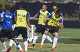Durante o treino desta manh no CT Joaquim Grava, Parque Ecolgico do Tiete, zona leste de So Paulo, se preparando para o amisoto de amanh em Uberaba/MG contra o Uberaba. O prximo jogo da equipe ser dia 17/07, contra o Internacional/RS, na Arena Corinthians, vlido pela 10 rodada do Campeonato Brasileiro de 2014
