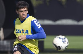 Durante o treino desta manh no CT Joaquim Grava, Parque Ecolgico do Tiete, zona leste de So Paulo, se preparando para o amisoto de amanh em Uberaba/MG contra o Uberaba. O prximo jogo da equipe ser dia 17/07, contra o Internacional/RS, na Arena Corinthians, vlido pela 10 rodada do Campeonato Brasileiro de 2014