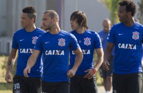 Durante o treino desta manh no CT Joaquim Grava, Parque Ecolgico do Tiete, zona leste de So Paulo, se preparando para o amisoto de amanh em Uberaba/MG contra o Uberaba. O prximo jogo da equipe ser dia 17/07, contra o Internacional/RS, na Arena Corinthians, vlido pela 10 rodada do Campeonato Brasileiro de 2014
