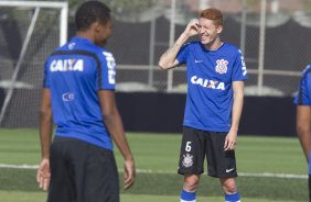 Durante o treino desta manh no CT Joaquim Grava, Parque Ecolgico do Tiete, zona leste de So Paulo, se preparando para o amisoto de amanh em Uberaba/MG contra o Uberaba. O prximo jogo da equipe ser dia 17/07, contra o Internacional/RS, na Arena Corinthians, vlido pela 10 rodada do Campeonato Brasileiro de 2014