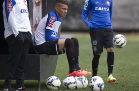 Durante o treino esta manhã no CT Joaquim Grava, Parque Ecológico do Tiete, zona leste de São Paulo. O próximo jogo da equipe será dia 17/07, contra o Internacional/RS, na Arena Corinthians, válido pela 10ª rodada do Campeonato Brasileiro de 2014