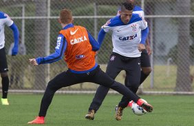 Durante o treino esta manh no CT Joaquim Grava, Parque Ecolgico do Tiete, zona leste de So Paulo. O prximo jogo da equipe ser dia 17/07, contra o Internacional/RS, na Arena Corinthians, vlido pela 10 rodada do Campeonato Brasileiro de 2014