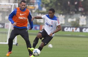 Durante o treino esta manh no CT Joaquim Grava, Parque Ecolgico do Tiete, zona leste de So Paulo. O prximo jogo da equipe ser dia 17/07, contra o Internacional/RS, na Arena Corinthians, vlido pela 10 rodada do Campeonato Brasileiro de 2014