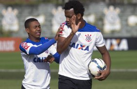 Durante o treino esta manhã no CT Joaquim Grava, Parque Ecológico do Tiete, zona leste de São Paulo. O próximo jogo da equipe será dia 17/07, contra o Internacional/RS, na Arena Corinthians, válido pela 10ª rodada do Campeonato Brasileiro de 2014