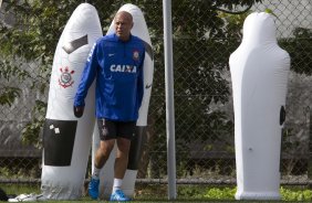 Durante o treino esta manhã no CT Joaquim Grava, Parque Ecológico do Tiete, zona leste de São Paulo. O próximo jogo da equipe será dia 17/07, contra o Internacional/RS, na Arena Corinthians, válido pela 10ª rodada do Campeonato Brasileiro de 2014