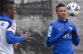Durante o treino esta manhã no CT Joaquim Grava, Parque Ecológico do Tiete, zona leste de São Paulo. O próximo jogo da equipe será dia 17/07, contra o Internacional/RS, na Arena Corinthians, válido pela 10ª rodada do Campeonato Brasileiro de 2014