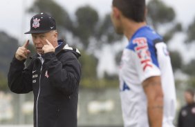 Durante o treino esta manh no CT Joaquim Grava, Parque Ecolgico do Tiete, zona leste de So Paulo. O prximo jogo da equipe ser dia 17/07, contra o Internacional/RS, na Arena Corinthians, vlido pela 10 rodada do Campeonato Brasileiro de 2014