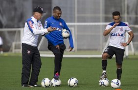 Durante o treino esta manh no CT Joaquim Grava, Parque Ecolgico do Tiete, zona leste de So Paulo. O prximo jogo da equipe ser dia 17/07, contra o Internacional/RS, na Arena Corinthians, vlido pela 10 rodada do Campeonato Brasileiro de 2014