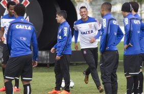 Durante o treino esta manh no CT Joaquim Grava, Parque Ecolgico do Tiete, zona leste de So Paulo. O prximo jogo da equipe ser dia 17/07, contra o Internacional/RS, na Arena Corinthians, vlido pela 10 rodada do Campeonato Brasileiro de 2014