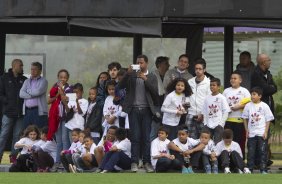 Durante o treino esta manhã no CT Joaquim Grava, Parque Ecológico do Tiete, zona leste de São Paulo. O próximo jogo da equipe será dia 17/07, contra o Internacional/RS, na Arena Corinthians, válido pela 10ª rodada do Campeonato Brasileiro de 2014