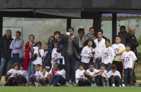 Durante o treino esta manh no CT Joaquim Grava, Parque Ecolgico do Tiete, zona leste de So Paulo. O prximo jogo da equipe ser dia 17/07, contra o Internacional/RS, na Arena Corinthians, vlido pela 10 rodada do Campeonato Brasileiro de 2014