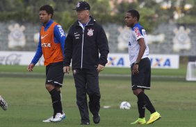 Durante o treino esta manh no CT Joaquim Grava, Parque Ecolgico do Tiete, zona leste de So Paulo. O prximo jogo da equipe ser dia 17/07, contra o Internacional/RS, na Arena Corinthians, vlido pela 10 rodada do Campeonato Brasileiro de 2014