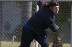 Durante o treino esta manh no CT Joaquim Grava, Parque Ecolgico do Tiete, zona leste de So Paulo. O prximo jogo da equipe ser dia 17/07, contra o Internacional/RS, na Arena Corinthians, vlido pela 10 rodada do Campeonato Brasileiro de 2014