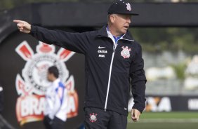 Durante o treino esta manh no CT Joaquim Grava, Parque Ecolgico do Tiete, zona leste de So Paulo. O prximo jogo da equipe ser dia 17/07, contra o Internacional/RS, na Arena Corinthians, vlido pela 10 rodada do Campeonato Brasileiro de 2014