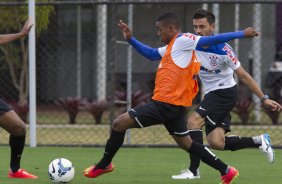 Durante o treino esta manhã no CT Joaquim Grava, Parque Ecológico do Tiete, zona leste de São Paulo. O próximo jogo da equipe será dia 17/07, contra o Internacional/RS, na Arena Corinthians, válido pela 10ª rodada do Campeonato Brasileiro de 2014