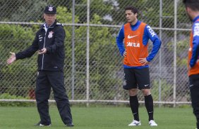 Durante o treino esta manhã no CT Joaquim Grava, Parque Ecológico do Tiete, zona leste de São Paulo. O próximo jogo da equipe será dia 17/07, contra o Internacional/RS, na Arena Corinthians, válido pela 10ª rodada do Campeonato Brasileiro de 2014