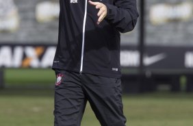 Durante o treino esta manhã no CT Joaquim Grava, Parque Ecológico do Tiete, zona leste de São Paulo. O próximo jogo da equipe será dia 17/07, contra o Internacional/RS, na Arena Corinthians, válido pela 10ª rodada do Campeonato Brasileiro de 2014