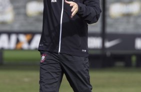 Durante o treino esta manh no CT Joaquim Grava, Parque Ecolgico do Tiete, zona leste de So Paulo. O prximo jogo da equipe ser dia 17/07, contra o Internacional/RS, na Arena Corinthians, vlido pela 10 rodada do Campeonato Brasileiro de 2014