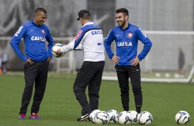 Durante o treino esta manhã no CT Joaquim Grava, Parque Ecológico do Tiete, zona leste de São Paulo. O próximo jogo da equipe será dia 17/07, contra o Internacional/RS, na Arena Corinthians, válido pela 10ª rodada do Campeonato Brasileiro de 2014