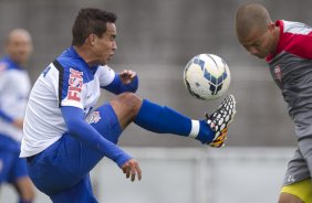 Durante o jogo-treino contra o Audax esta manhã no CT Joaquim Grava, Parque Ecológico do Tiete, zona leste de São Paulo. O próximo jogo da equipe será dia 17/07, contra o Internacional/RS, na Arena Corinthians, válido pela 10ª rodada do Campeonato Brasileiro de 2014