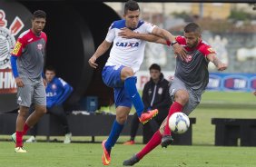 Durante o jogo-treino contra o Audax esta manhã no CT Joaquim Grava, Parque Ecológico do Tiete, zona leste de São Paulo. O próximo jogo da equipe será dia 17/07, contra o Internacional/RS, na Arena Corinthians, válido pela 10ª rodada do Campeonato Brasileiro de 2014