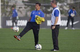 Durante o treino esta tarde no CT Joaquim Grava, Parque Ecolgico do Tiete, zona leste de So Paulo. O prximo jogo da equipe ser amanh dia 17/07, contra o Internacional/RS, na Arena Corinthians, vlido pela 10 rodada do Campeonato Brasileiro de 2014