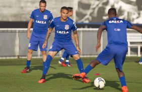 Durante o treino esta tarde no CT Joaquim Grava, Parque Ecolgico do Tiete, zona leste de So Paulo. O prximo jogo da equipe ser amanh dia 17/07, contra o Internacional/RS, na Arena Corinthians, vlido pela 10 rodada do Campeonato Brasileiro de 2014