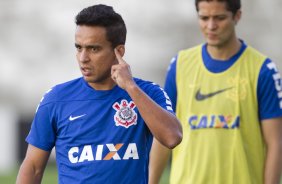 Durante o treino esta tarde no CT Joaquim Grava, Parque Ecolgico do Tiete, zona leste de So Paulo. O prximo jogo da equipe ser amanh dia 17/07, contra o Internacional/RS, na Arena Corinthians, vlido pela 10 rodada do Campeonato Brasileiro de 2014