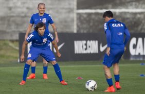 Durante o treino esta tarde no CT Joaquim Grava, Parque Ecolgico do Tiete, zona leste de So Paulo. O prximo jogo da equipe ser amanh dia 17/07, contra o Internacional/RS, na Arena Corinthians, vlido pela 10 rodada do Campeonato Brasileiro de 2014