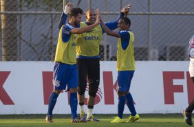 Durante o treino esta tarde no CT Joaquim Grava, Parque Ecolgico do Tiete, zona leste de So Paulo. O prximo jogo da equipe ser amanh dia 17/07, contra o Internacional/RS, na Arena Corinthians, vlido pela 10 rodada do Campeonato Brasileiro de 2014