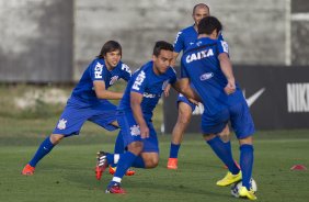 Durante o treino esta tarde no CT Joaquim Grava, Parque Ecolgico do Tiete, zona leste de So Paulo. O prximo jogo da equipe ser amanh dia 17/07, contra o Internacional/RS, na Arena Corinthians, vlido pela 10 rodada do Campeonato Brasileiro de 2014