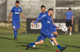 Durante o treino esta tarde no CT Joaquim Grava, Parque Ecolgico do Tiete, zona leste de So Paulo. O prximo jogo da equipe ser amanh dia 17/07, contra o Internacional/RS, na Arena Corinthians, vlido pela 10 rodada do Campeonato Brasileiro de 2014