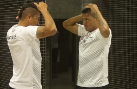 Nos vestiários antes do jogo entre Corinthians x Internacional/RS, realizada esta noite na Arena Corinthians, válida pela 10ª rodada do Campeonato Brasileiro de 2014