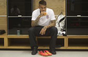 Nos vestiários antes do jogo entre Corinthians x Internacional/RS, realizada esta noite na Arena Corinthians, válida pela 10ª rodada do Campeonato Brasileiro de 2014
