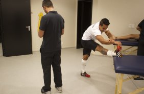 Nos vestiários antes do jogo entre Corinthians x Internacional/RS, realizada esta noite na Arena Corinthians, válida pela 10ª rodada do Campeonato Brasileiro de 2014