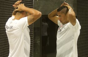 Nos vestiários antes do jogo entre Corinthians x Internacional/RS, realizada esta noite na Arena Corinthians, válida pela 10ª rodada do Campeonato Brasileiro de 2014