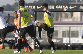 Durante o treino desta tarde no CT Joaquim Grava, Parque Ecológico do Tiete, zona leste de São Paulo. O próximo jogo da equipe será quarta-feira, dia 23/07, contra o Bahia/BA, jogo de ida válido pela Copa do Brasil 2014