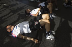 Durante o treino desta tarde no CT Joaquim Grava, Parque Ecolgico do Tiete, zona leste de So Paulo. O prximo jogo da equipe ser quarta-feira, dia 23/07, contra o Bahia/BA, jogo de ida vlido pela Copa do Brasil 2014