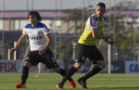 Durante o treino desta tarde no CT Joaquim Grava, Parque Ecolgico do Tiete, zona leste de So Paulo. O prximo jogo da equipe ser quarta-feira, dia 23/07, contra o Bahia/BA, jogo de ida vlido pela Copa do Brasil 2014