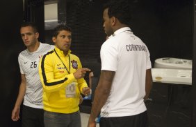 Nos vestiários antes do jogo entre Corinthians x Bahia/BA, realizada esta noite na Arena Corinthians, jogo de ida válido pela Copa do Brasil 2014