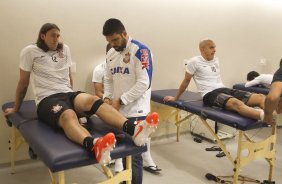 Nos vestiários antes do jogo entre Corinthians x Bahia/BA, realizada esta noite na Arena Corinthians, jogo de ida válido pela Copa do Brasil 2014