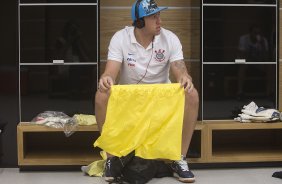 Nos vestiários antes do jogo entre Corinthians x Bahia/BA, realizada esta noite na Arena Corinthians, jogo de ida válido pela Copa do Brasil 2014